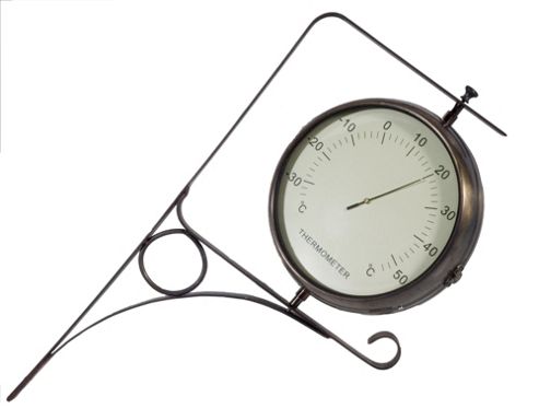 Image of Town And Country Outdoor Thermometer Double Face Clock