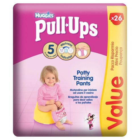 Image of Huggies Pull-ups Potty Training Pants - Size 5 - Medium - Girl - Economy - 26 Pack