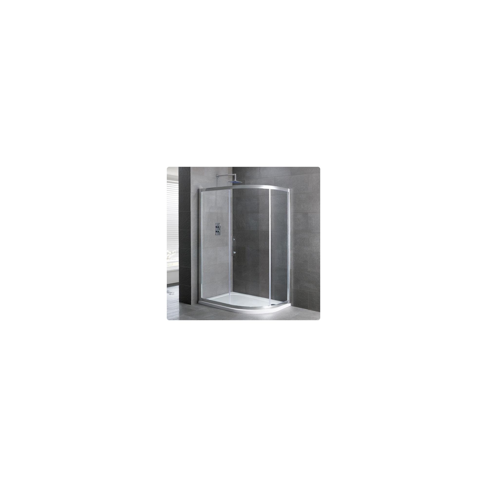 Duchy Select Silver 1 Door Offset Quadrant Shower Enclosure 1200mm x 760mm, Standard Tray, 6mm Glass at Tesco Direct