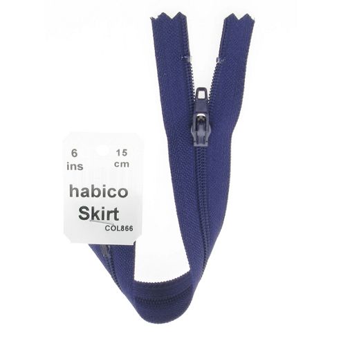 Image of Skirt Zip - 15cm - Purple