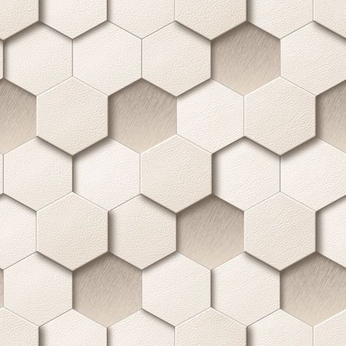 Image of Muriva Honeycomb Wallpaper - Cream