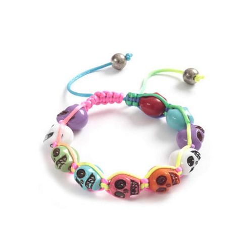 Image of Neon Resin Skull Bracelet - Adjustable Length