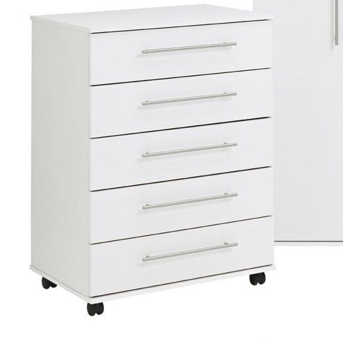 Image of Ideal Furniture Bobby 5 Drawer Chest - White