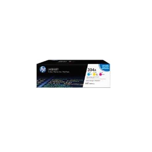 Image of Hp 304a Cyan/magenta/yellow Original Toner Cartridges (yield 2800 Pages Per Cartridge) For Laserjet Printers