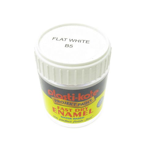 Image of Plasti-kote Brush On Water Based Enamel - Flat White 59ml