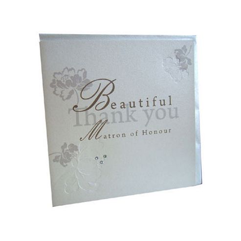 Image of Shabby Chic Matron Of Honour Wedding Thank You Card