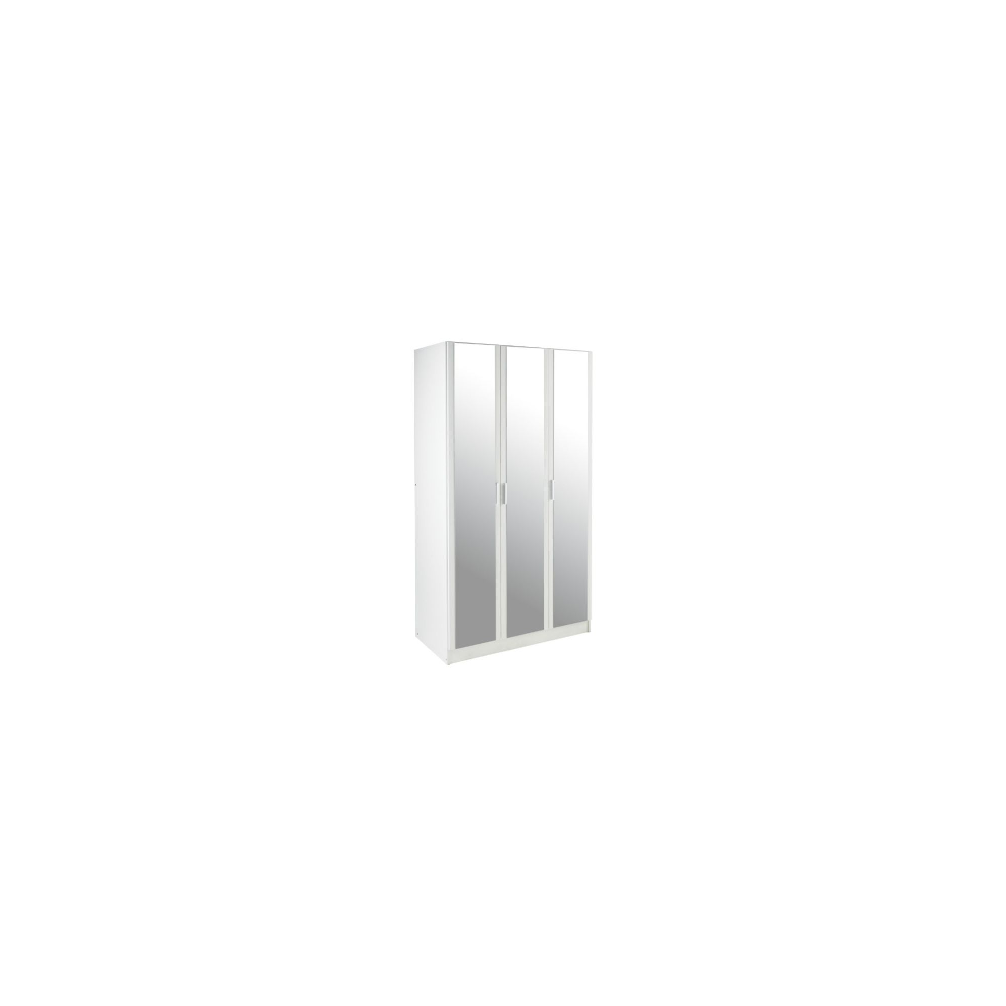 Kit Form Bella 3 Door Mirrored Wardrobe - White at Tesco Direct