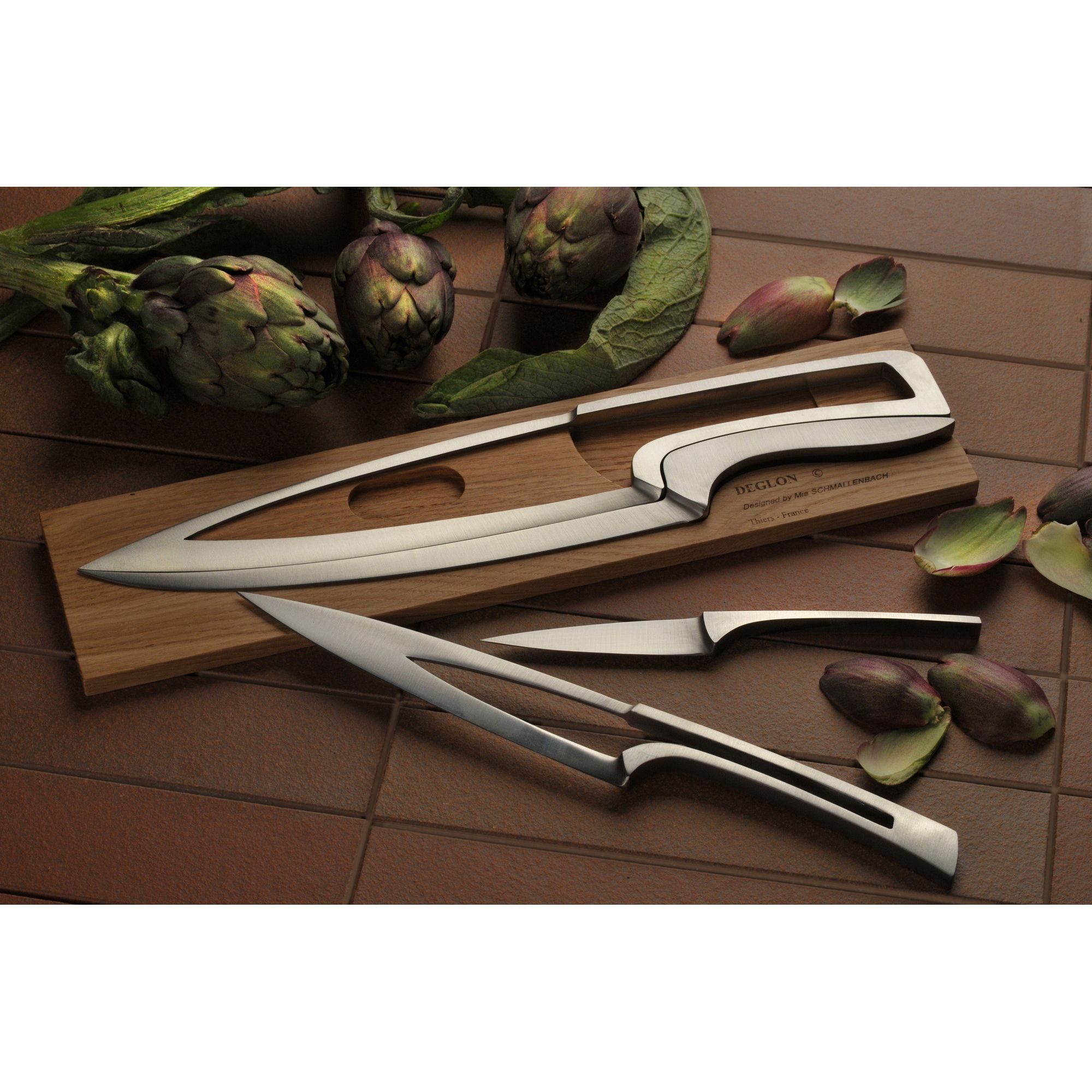 DÃ©glon Meeting Knives 4 Piece Knife Set with Oak Base at Tesco Direct