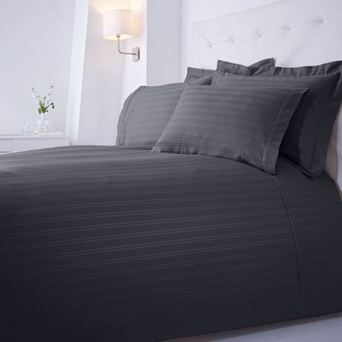 Image of Luxury Hotel Collection Dobby Stripe Square Pillowcase Slate