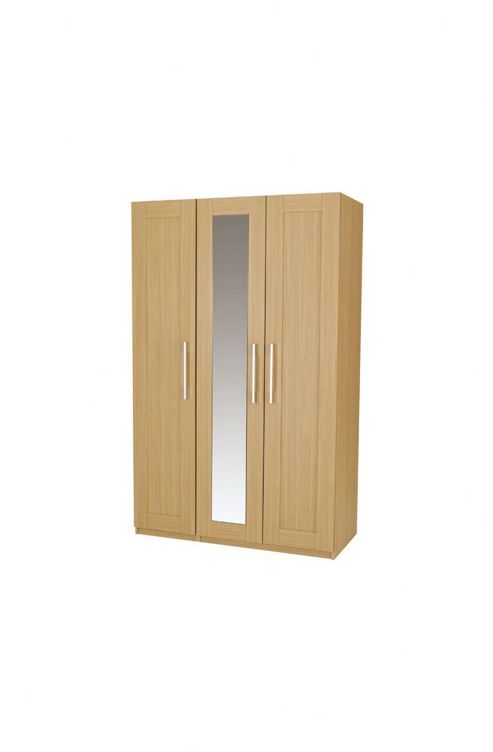Image of Alto Furniture Visualise Shaker 3 Door Wardrobe With Mirror