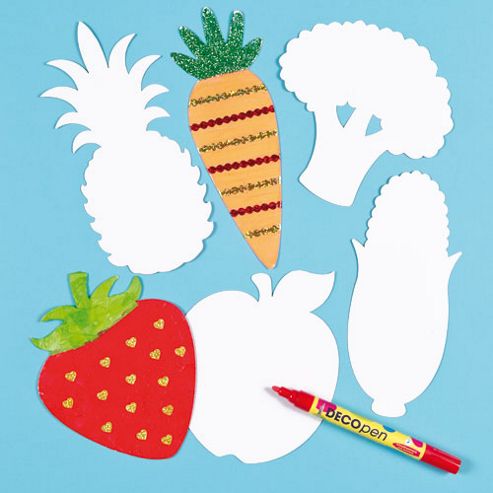 Image of Fruit & Vegetable Card Shapes (pack Of 10)
