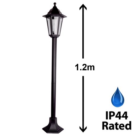 Image of Ip44 Outdoor 1.2m Light Post In Black