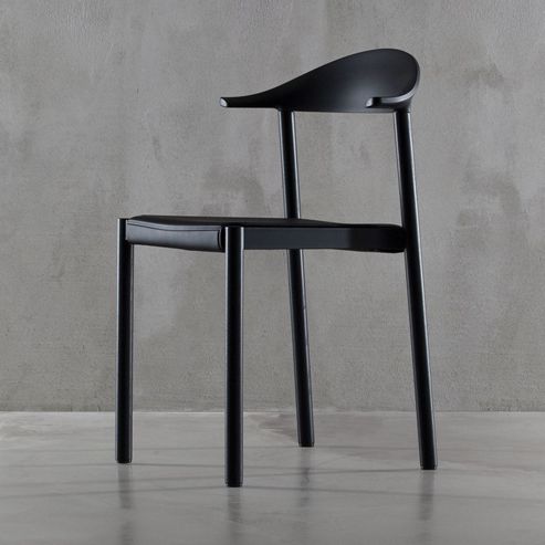 Image of Plank Monza Chair With Black Backrest - Ash Black