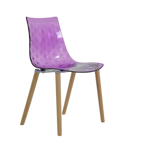 Image of Fizz Gel Dining Chair Natural Wood Leg Purple