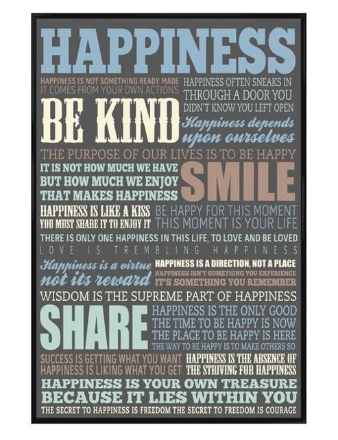 Image of Happiness Gloss Black Framed The Purpose Of Our Lives Is To Be Happy Poster