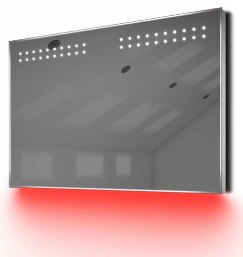 Image of Bathroom Shaver Mirror With Underlighting, Bluetooth, Demist & Sensor K14sraud