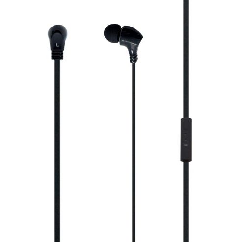 Image of Mitec Sound Metal Earphones With Flat Cables Black