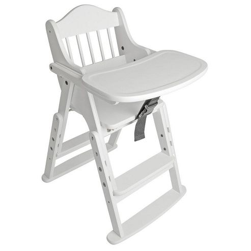 Image of Safetots Folding Wooden High Chair White Wood