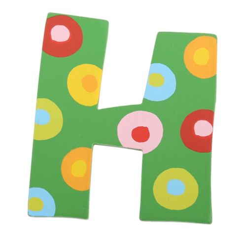 Image of Tatiri Ta308 Spots And Stripes Wooden Letter H