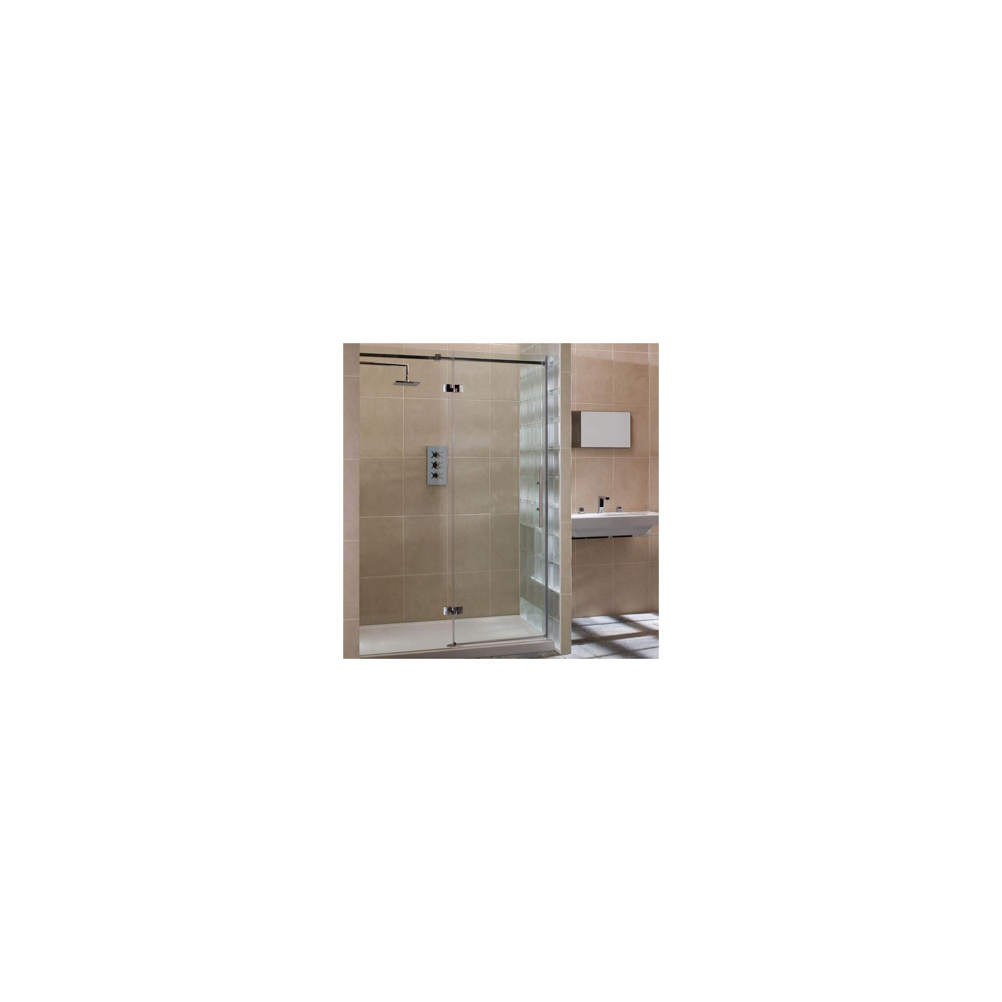 Merlyn Vivid Nine Hinged Door Alcove Shower Enclosure with Inline Panel, 1600mm x 800mm, Left Handed, Low Profile Tray, 8mm Glass at Tesco Direct