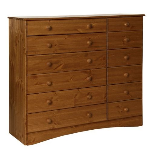 Image of Altruna Scandinavian 12 Drawer Chest - Pine