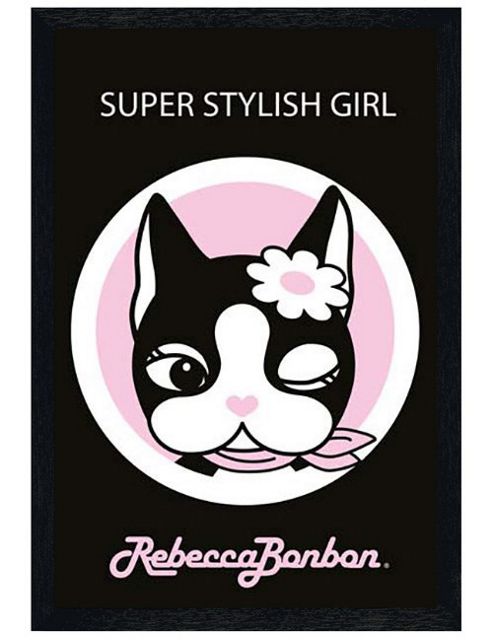 Image of Rebecca Bonbon Black Wooden Framed Super Stylish Girl Poster