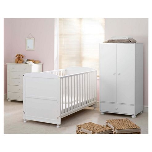 Image of Saplings Harper 3 Piece Nursery Room Set, White