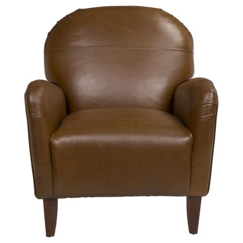 Image of Lausanne Armchair Leather Antique Saddle