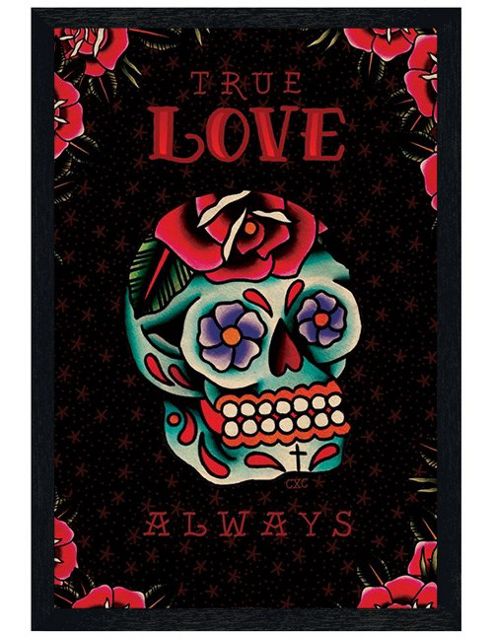 Image of Cardxcore Black Wooden Framed True Love Always Poster