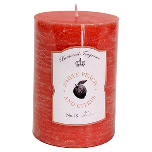 Image of Botanicals Rustic Pillar Candle Medium, White Peach And Citrus