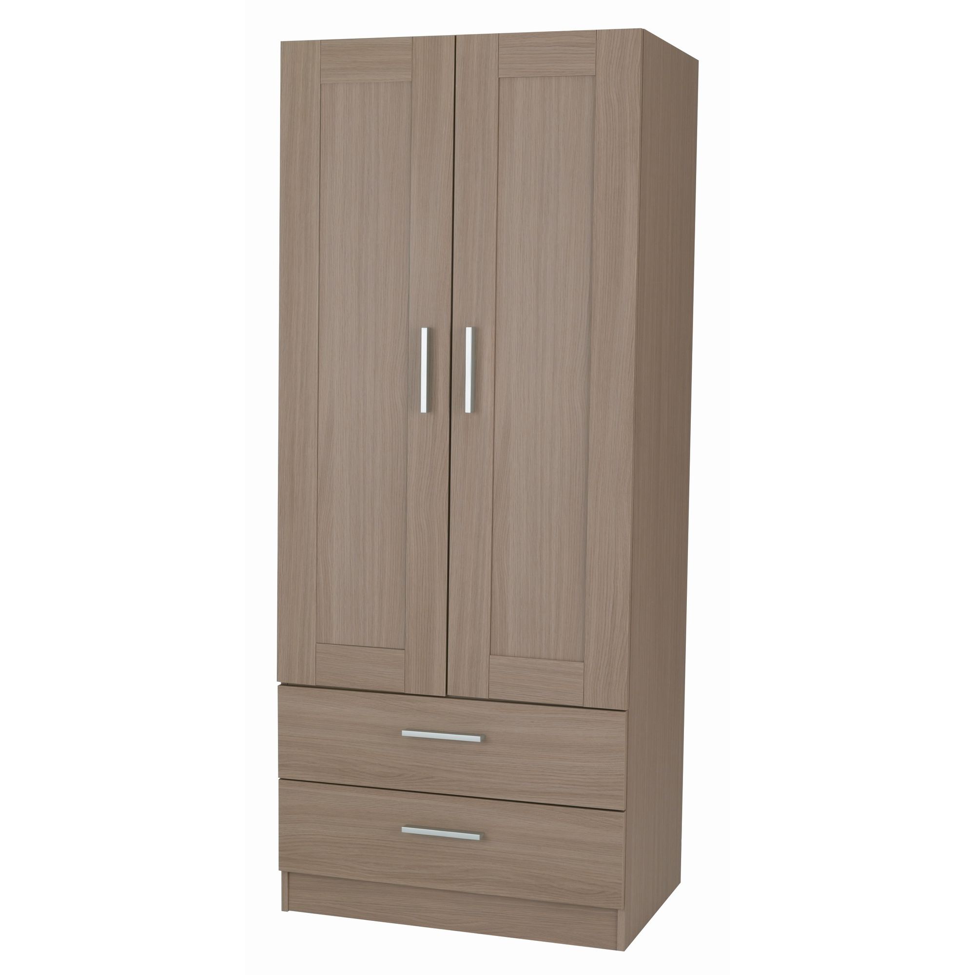 Alto Furniture Visualise Shaker Combi Two Drawer Wardrobe in Veradi Oak at Tesco Direct