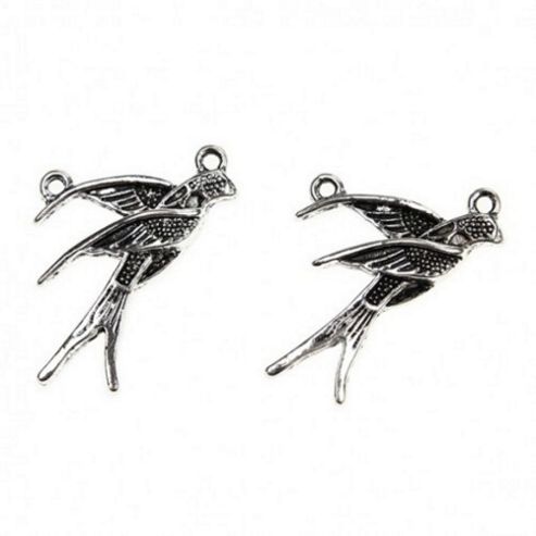 Image of Swallow Charm - Silver - 2 Pack