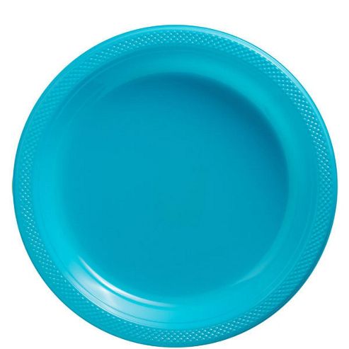 Image of Caribbean Turquoise Plates - 22.8cm Paper Party Plates, Pack Of 20