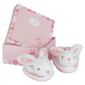 Doudou et Compagnie Rabbit Booties Gift Box 0-3 Months, Pink