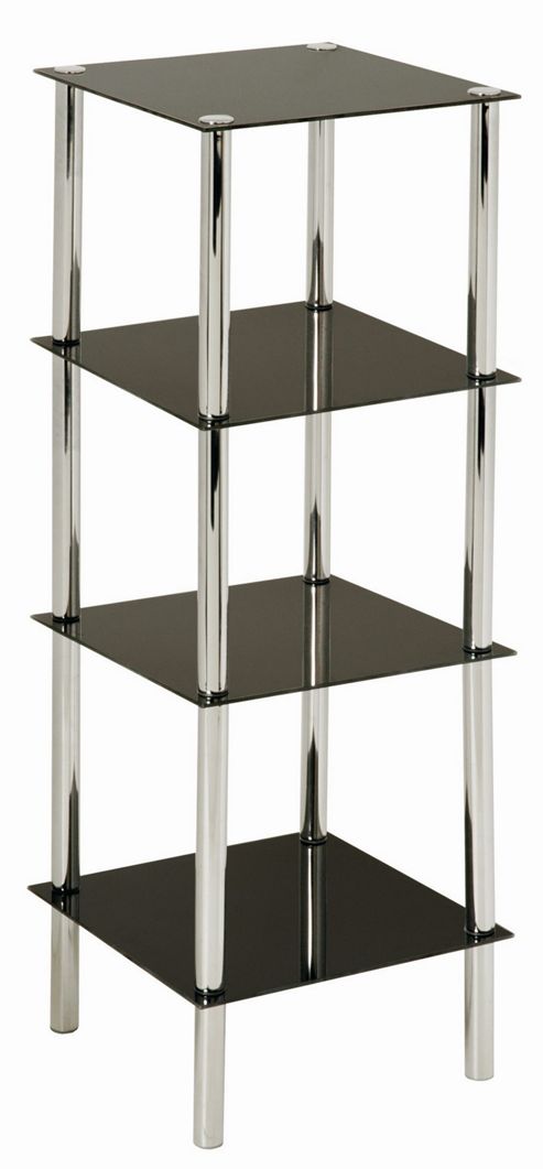 Image of Urbane Designs Estland Shelf - Black Varnish / Chrome