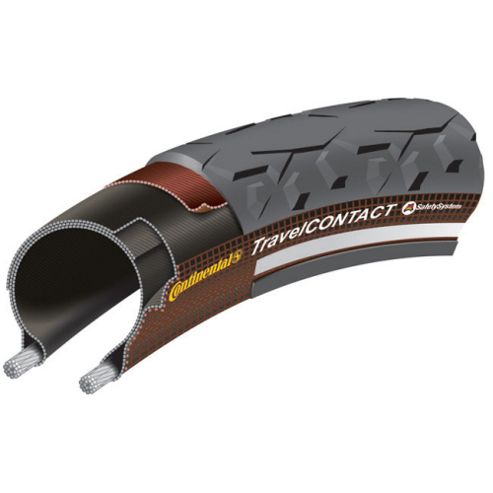 Image of Continental Travel Contact Duraskin Rigid Tyre In Black/reflex - 700 X 37mm