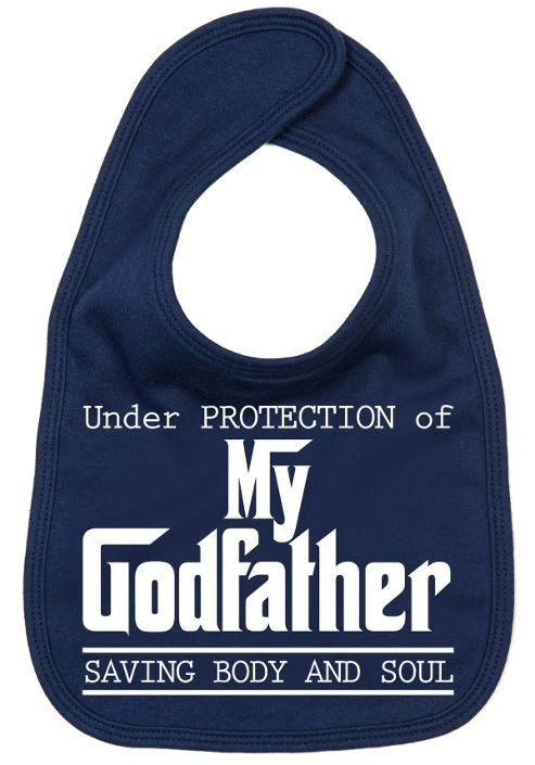 Image of Dirty Fingers, Under Protection Of My Godfather, Baby Feeding Bib, Navy