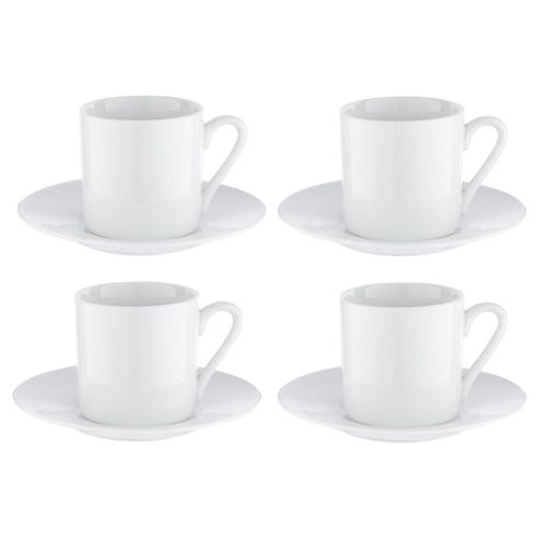 Image of Tesco Espresso Porcelain Mugs, 4 Set