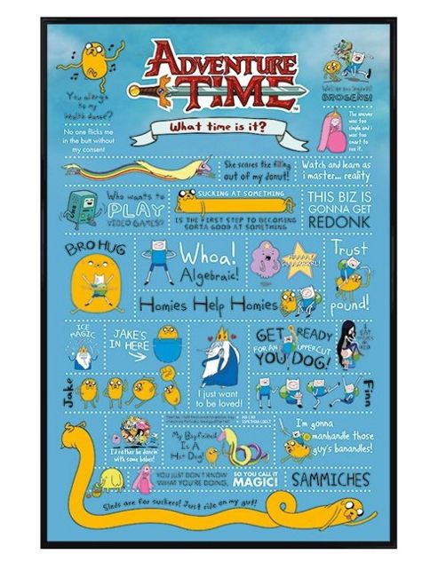 Image of Gloss Black Framed Adventure Time Redonk Infographic Poster
