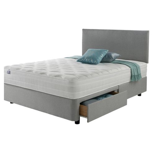 Image of Silentnight Mirapocket 1200 Ortho Memory 4 Drawer Double Divan Light Grey No Headboard