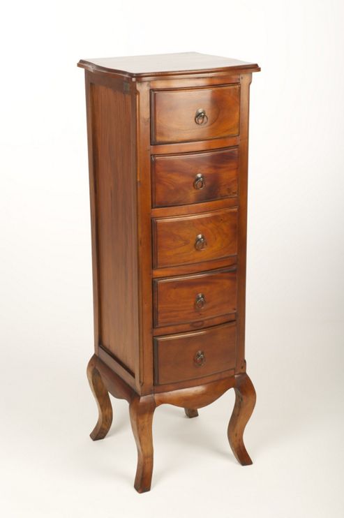 Image of Aspect Design By Wayfair Mahogany Village French 5 Drawer Chest