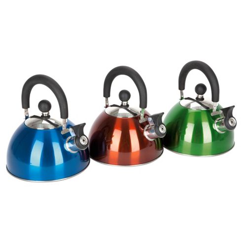 Image of Summit Stainless Steel Whistling Camping Kettle With Folding Handle, 2l