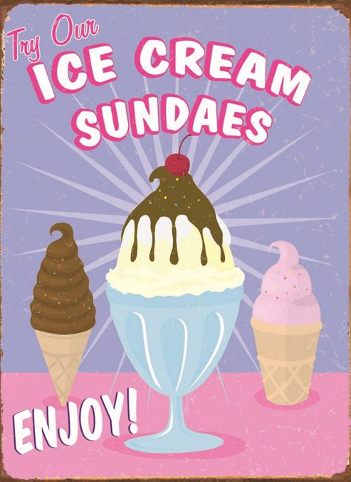 Image of Ice Cream Sundaes Tin Sign