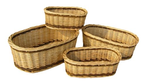 Image of Wicker Valley Two-tone Oval Tray (set Of 4)