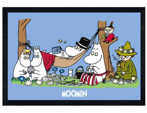 Image of Black Wooden Framed Moomin Picnic Poster