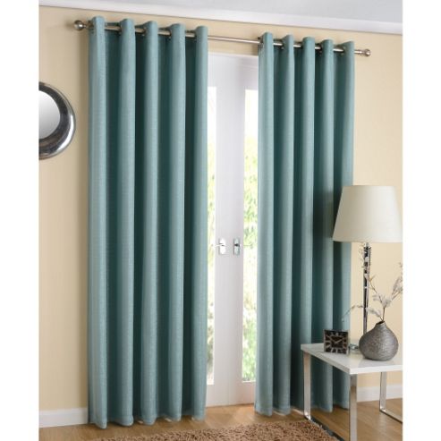 Image of Enhanced Living Santiago Eyelet Duck Egg Curtains 162x183cm