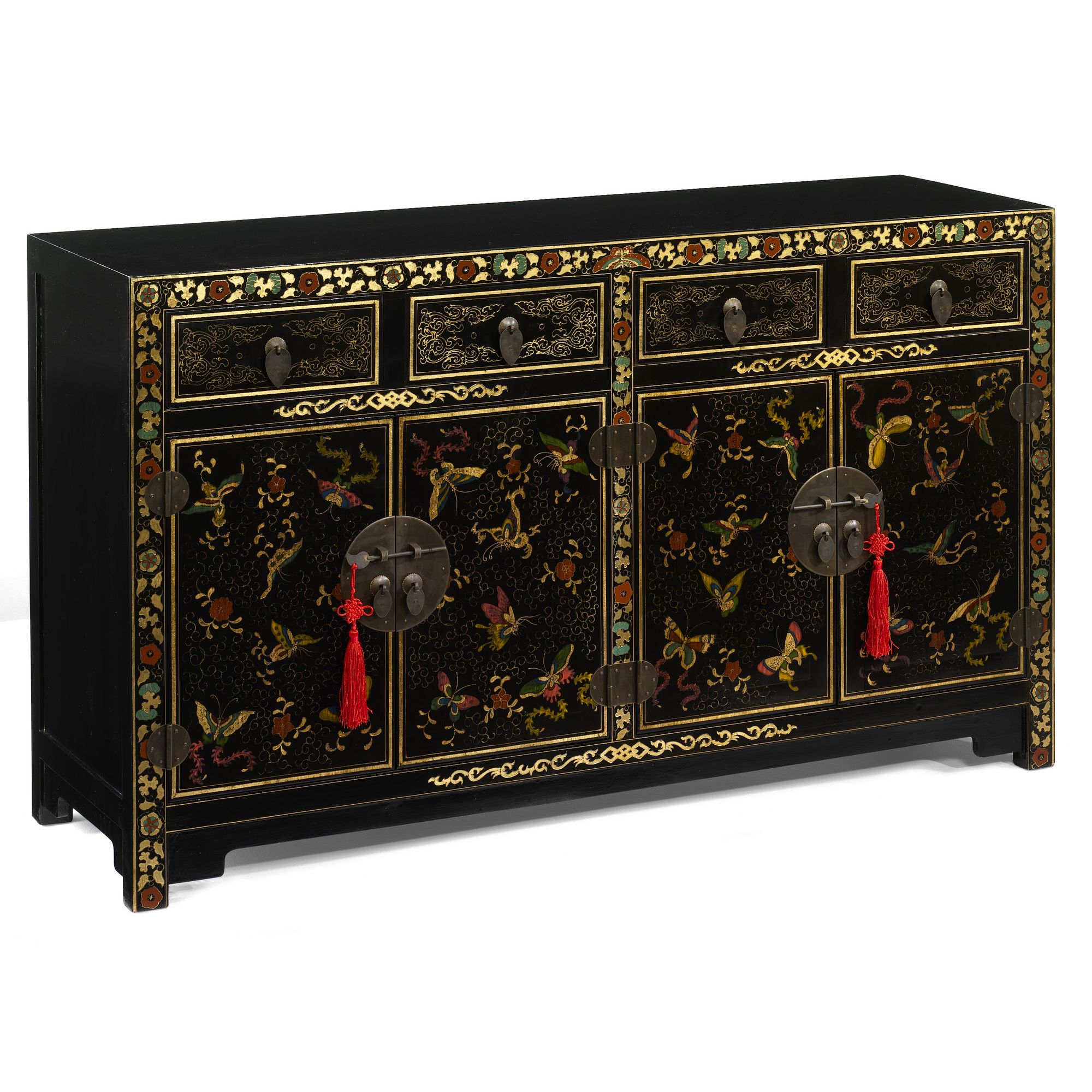 Shimu Chinese Classical Shanxi Butterfly Sideboard - Black Lacquer at Tesco Direct