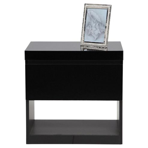 Image of Milan High Gloss Side Table, Black