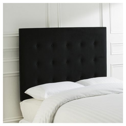 Image of Manhattan Headboard Black Velvet Double