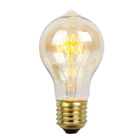 Image of Squirrel Cage Gls Amber Bulb With Nipple End Es Cap 40w